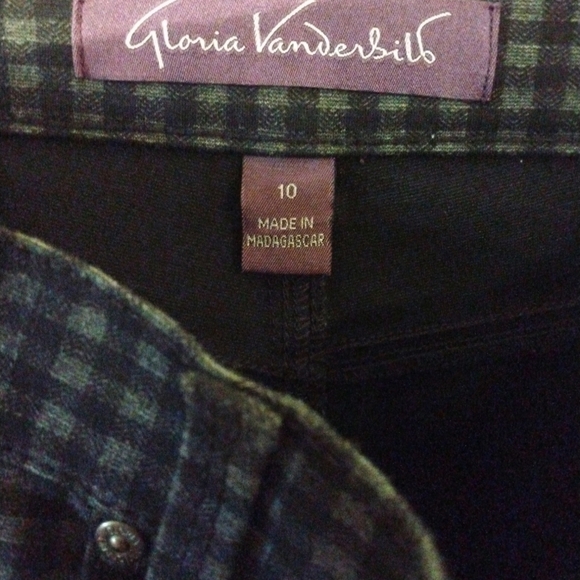Gloria Vanderbilt Amanda Collection Black-Grey Checkered Stretch Jeans Size 10 - Picture 3 of 9